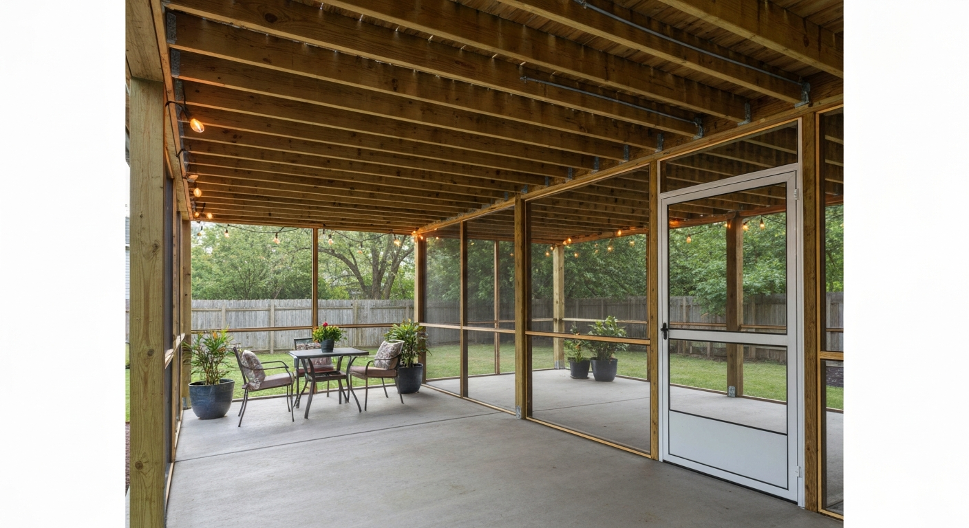 how to screen in patio under deck
