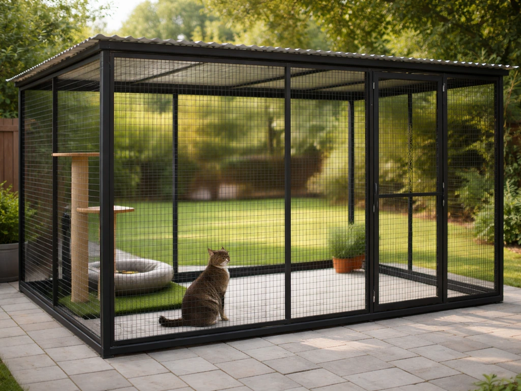 how to enclose patio for cats