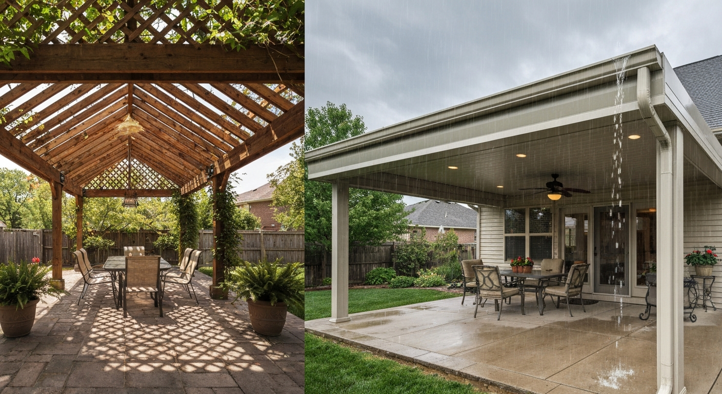 Patio Cover Lattice vs Solid: Choose Shade, Weather, Cost