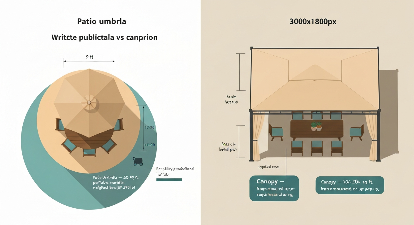 Patio Umbrella vs Canopy: Choosing Shade for Your Patio and Value