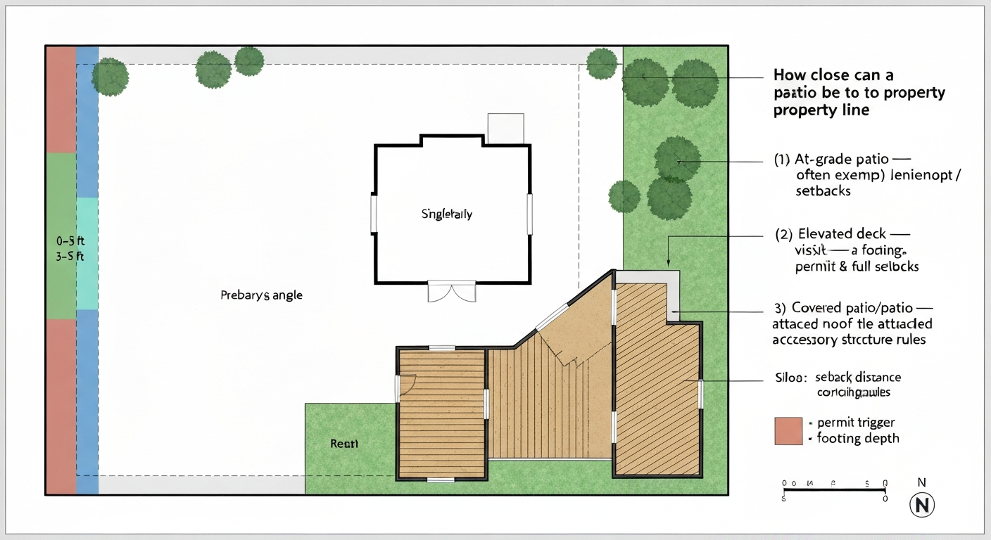 How Close Can a Patio Be to Property Line: Setback Guide